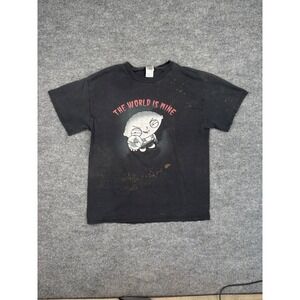 Vintage 2005 Family Guy Stewie Griffin The World Is Mine T-Shirt Black Large